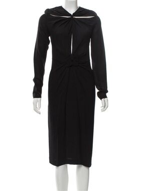 PROENZA SCHOULER RUNWAY ARCHIVAL MIDI SILK CUTOUT BLACK DRESS SIZE 4